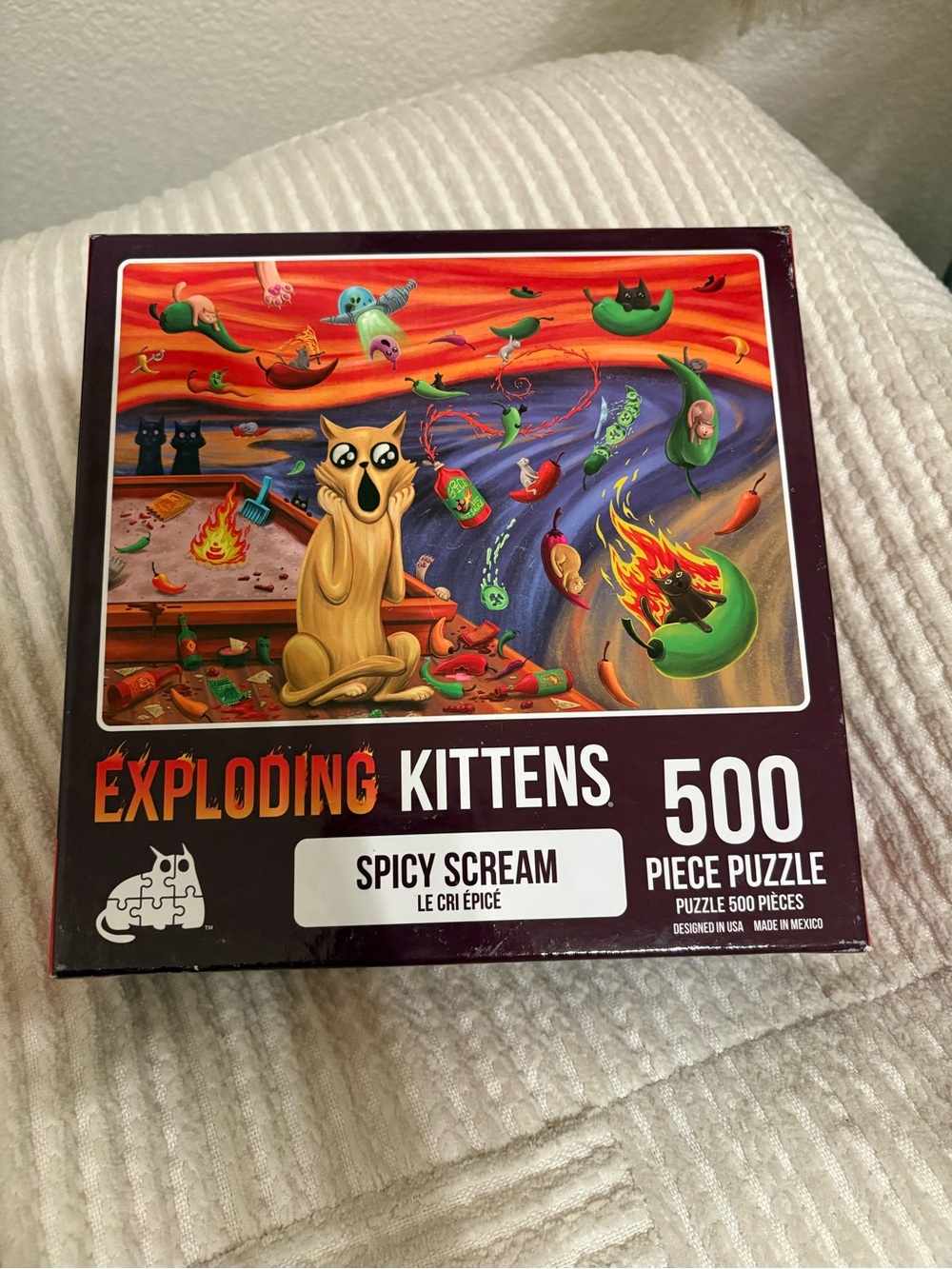 Exploding Kittens Spicy Scream 500-Piece Puzzle - Multicolor